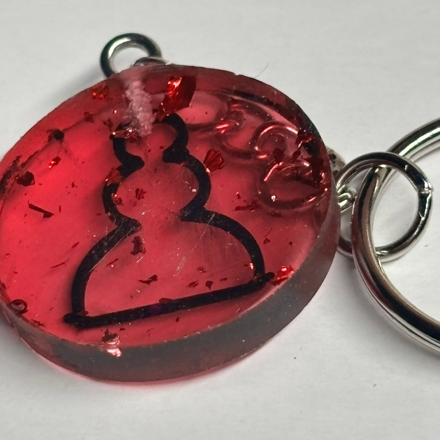 Transparent Red Pawn - Handmade Resin Keychain