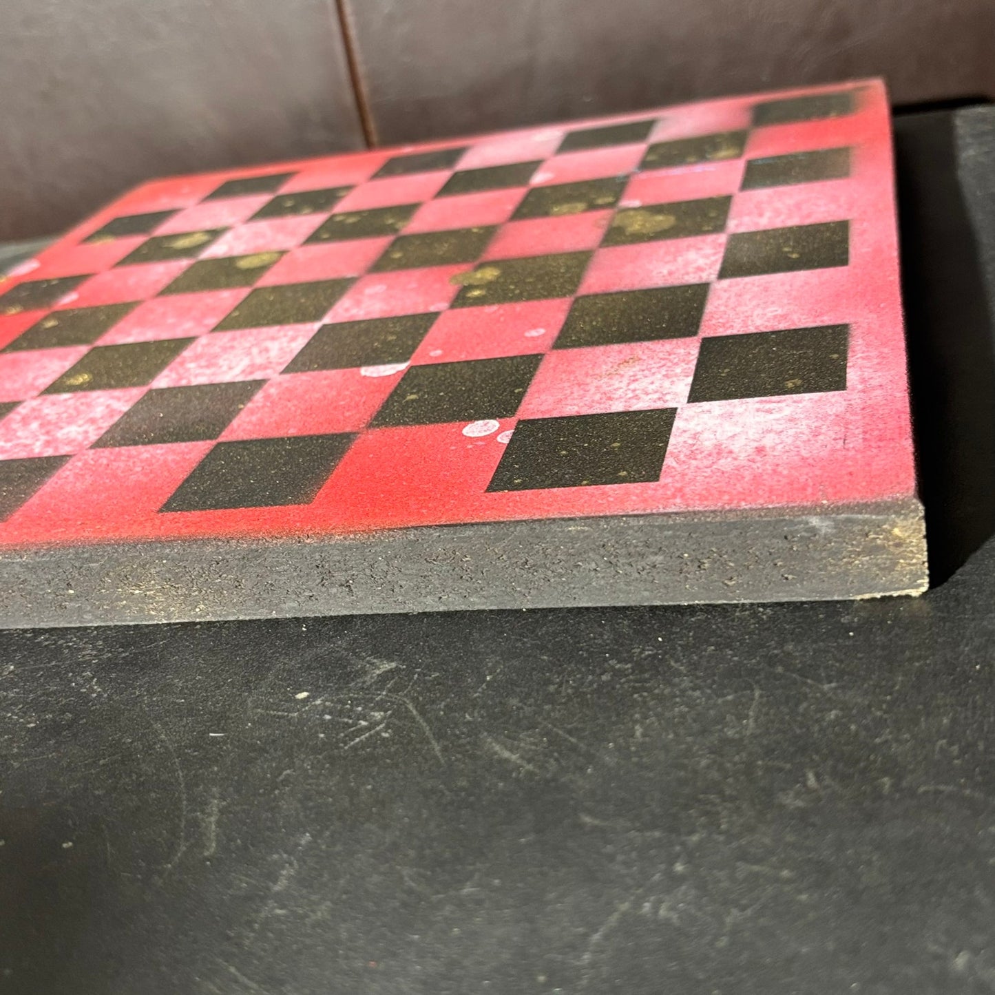 Goldish Red Fever - Painted Chess Board