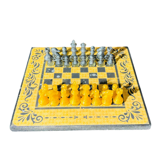 Sunset Yellow Pattern - Scrapbook Chess Set