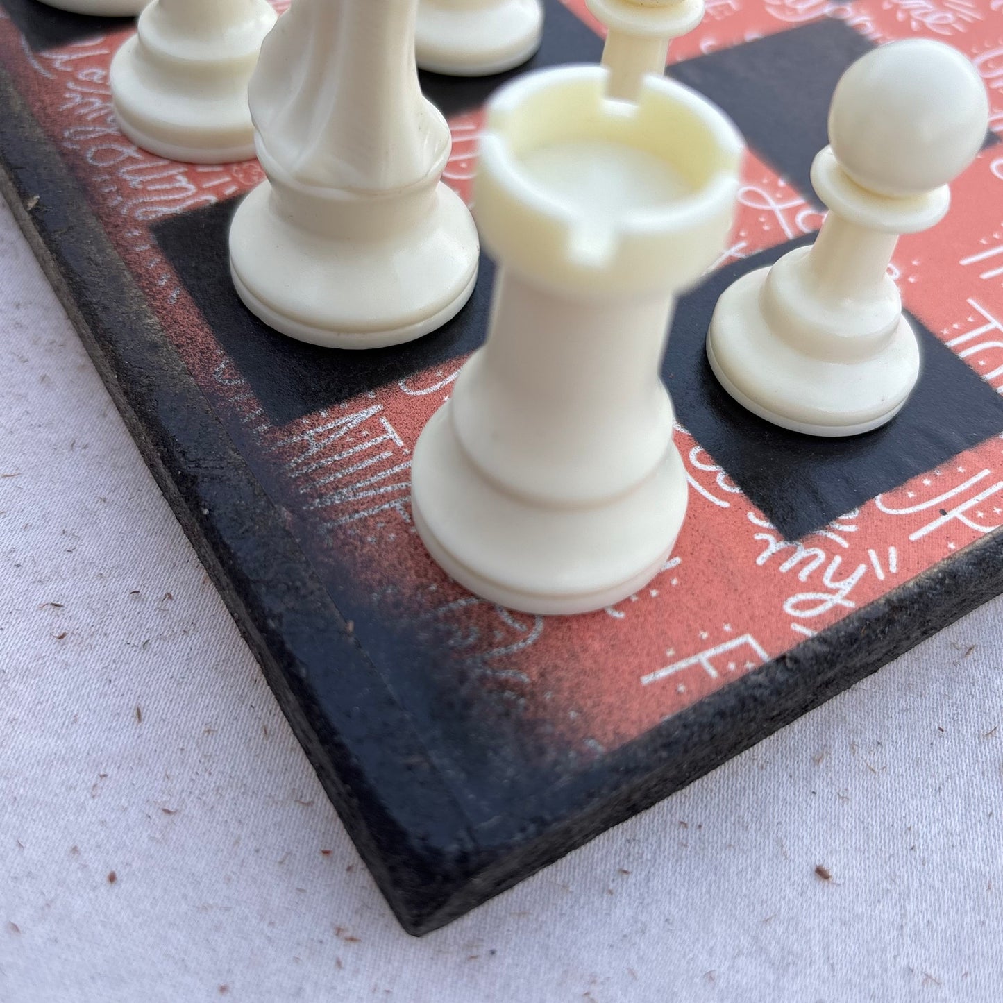 Uplifting Peach Pink - Scrapbook Chess Set