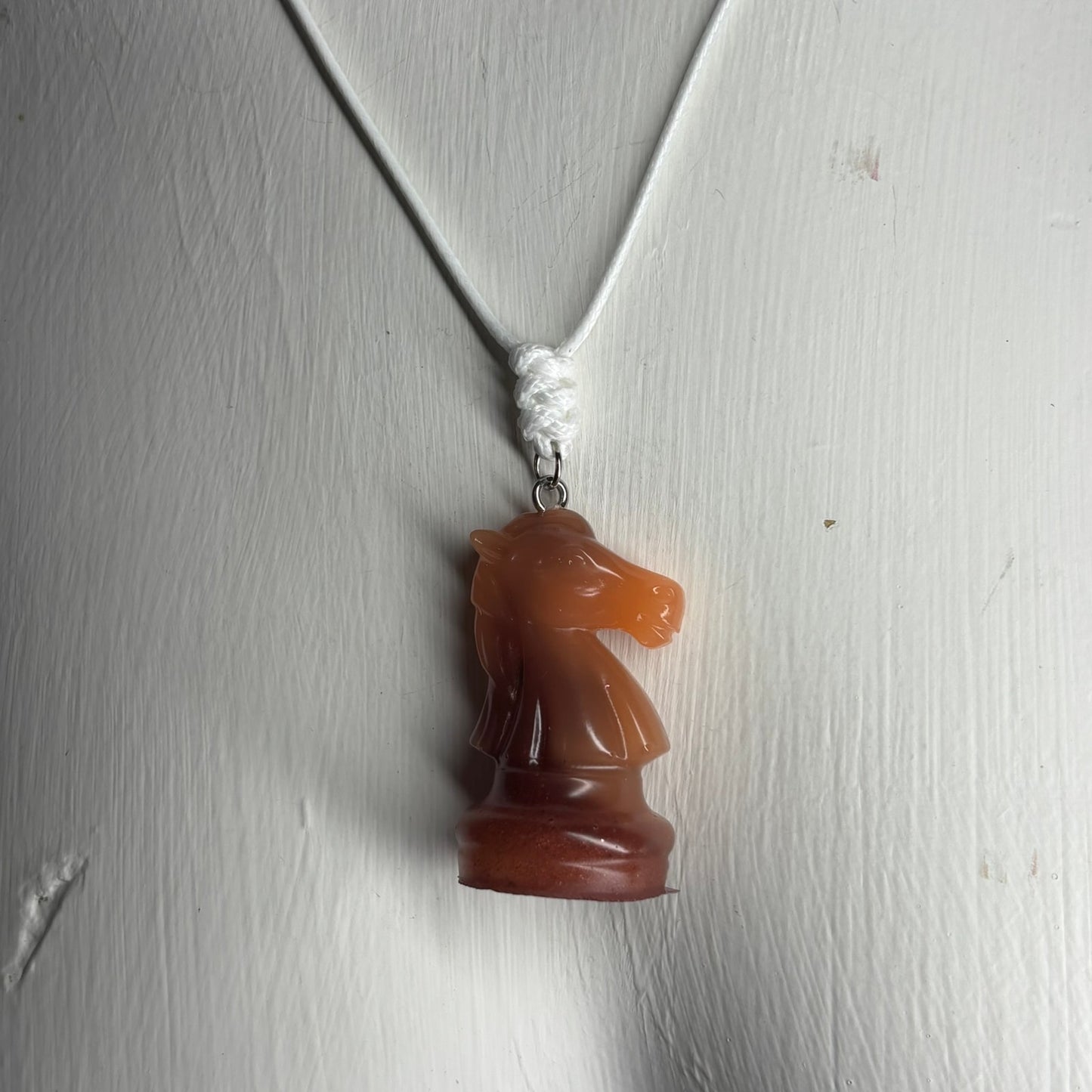 Vintage Orang Knight - Handmade Resin Chess Necklace