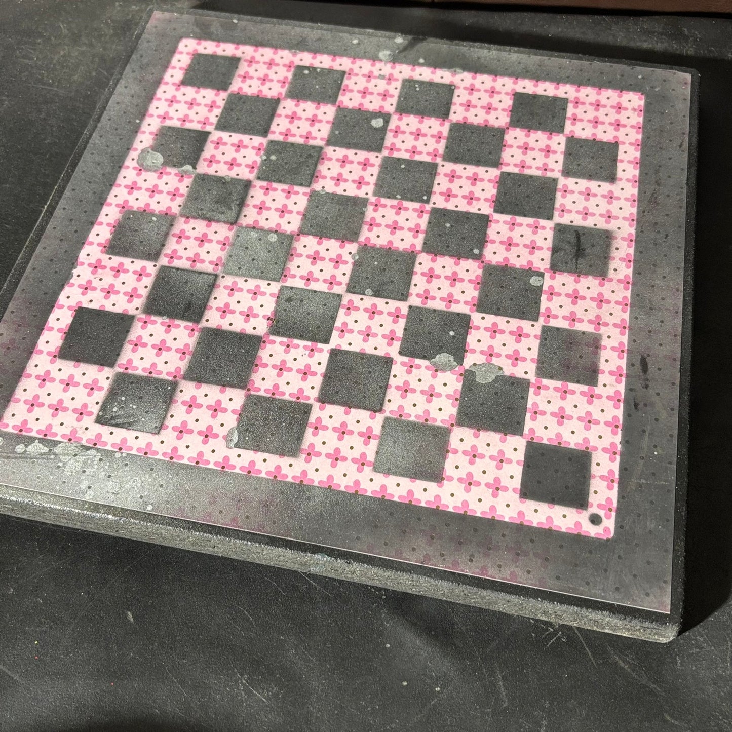 Pink Pattern - Scrapbook Chess Board