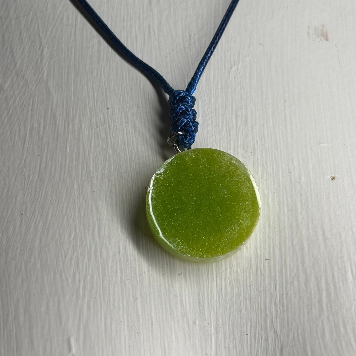 Lime Green Pawn - Handmade Resin Chess Necklace