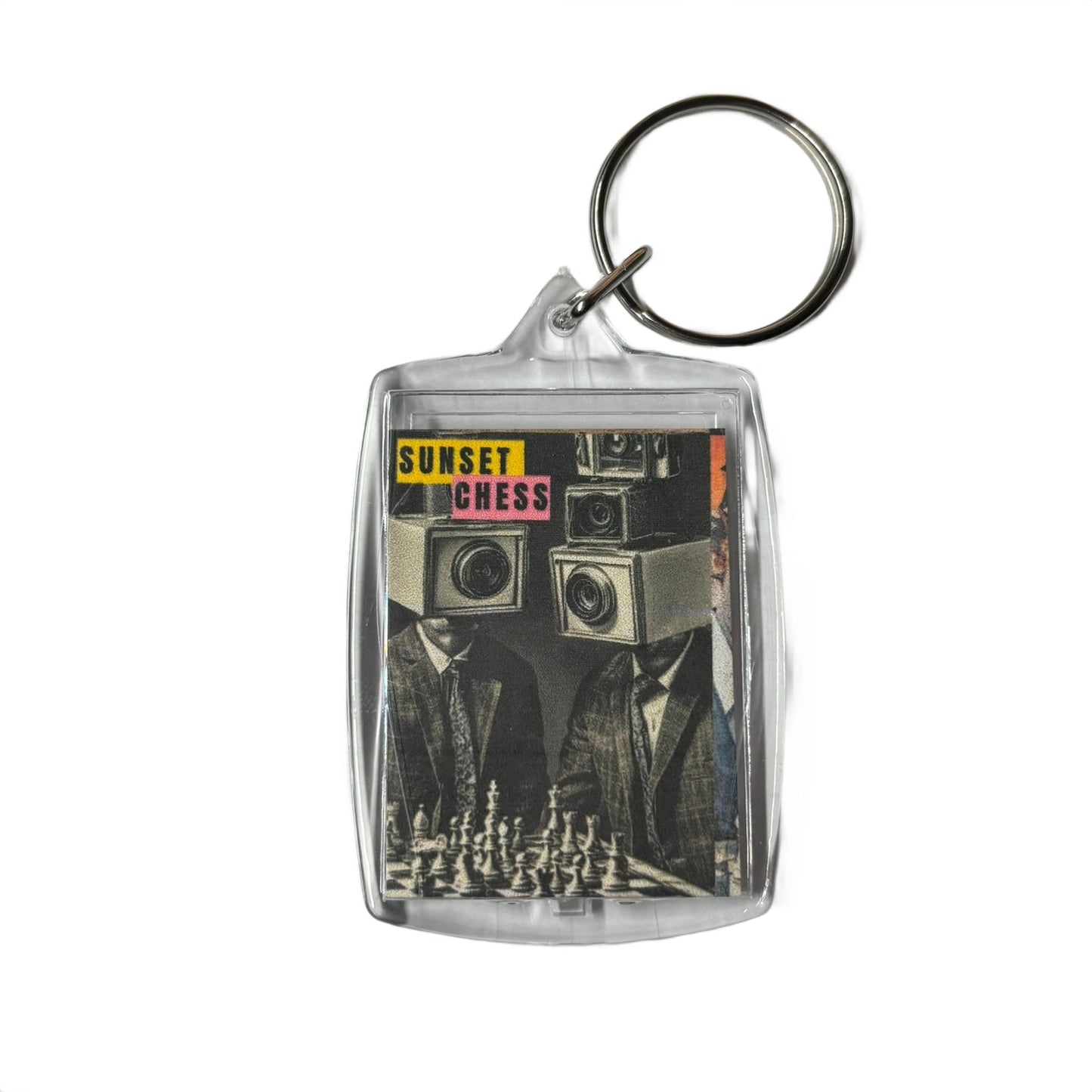 Lights Camera Action! - Sunset Chess Photo Keychain