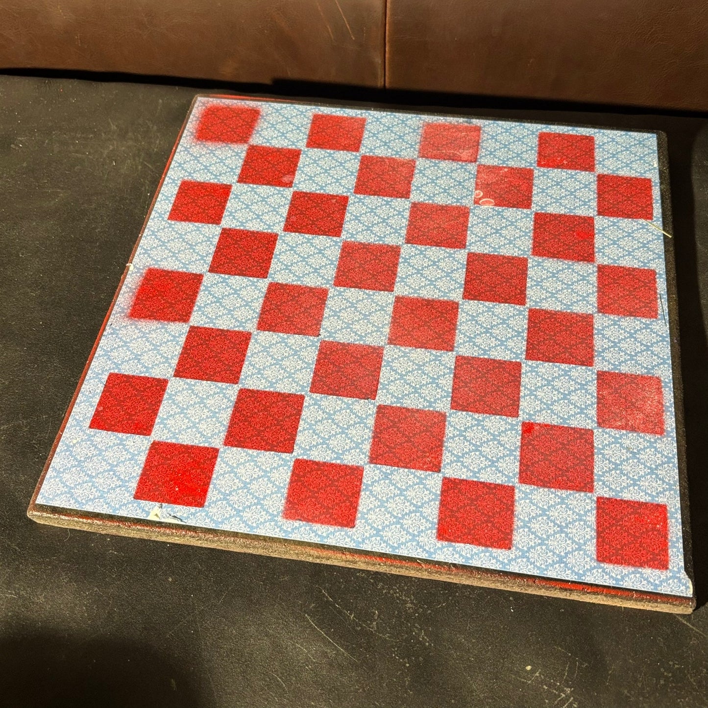 Light Blue & Red - Scrapbook Chess Board