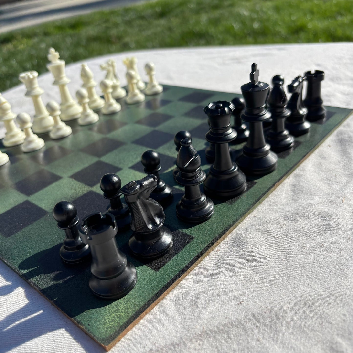 Dark Green - Painted Chess Set