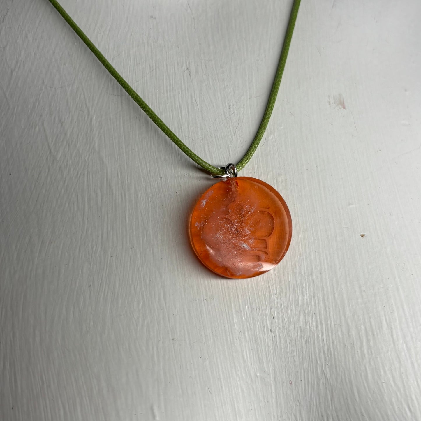 Translucent Orange King - Handmade Resin Chess Necklace