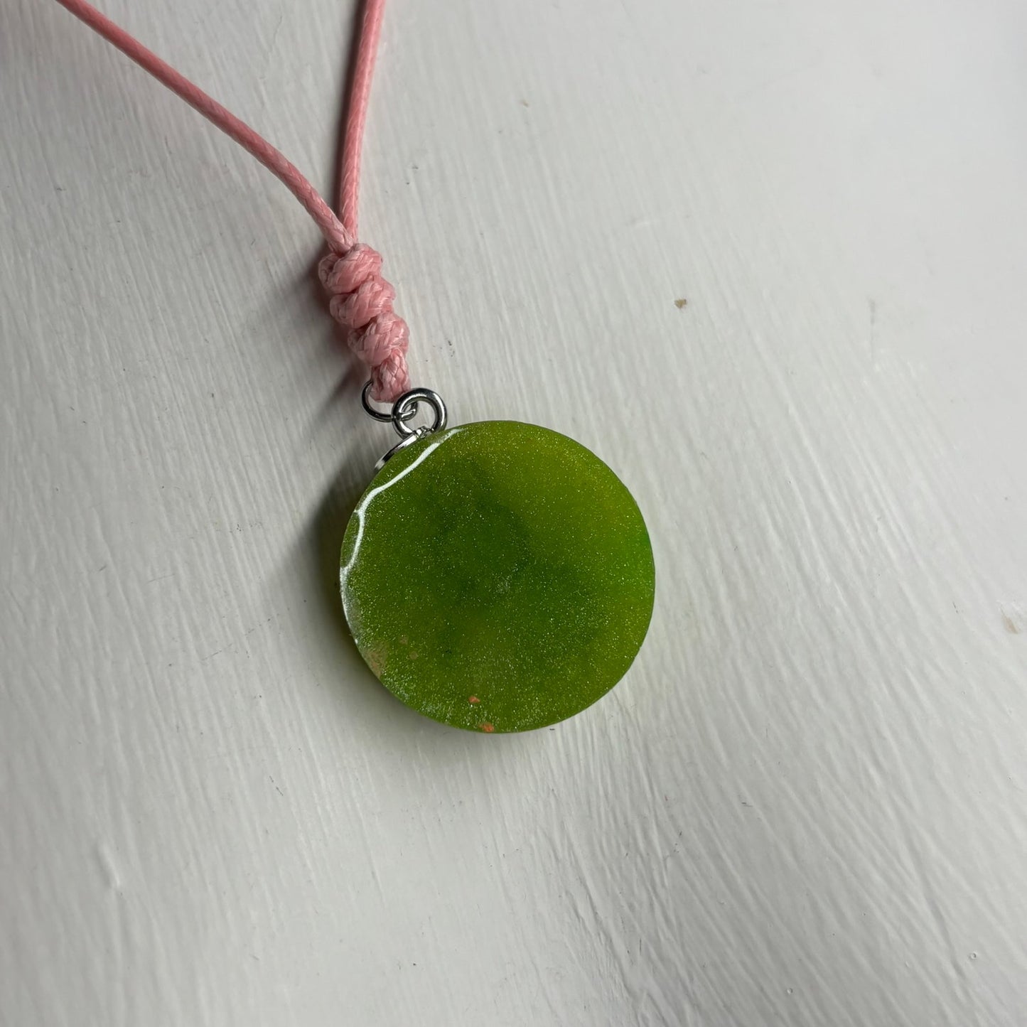 Green Solid Pawn - Handmade Resin Chess Necklace