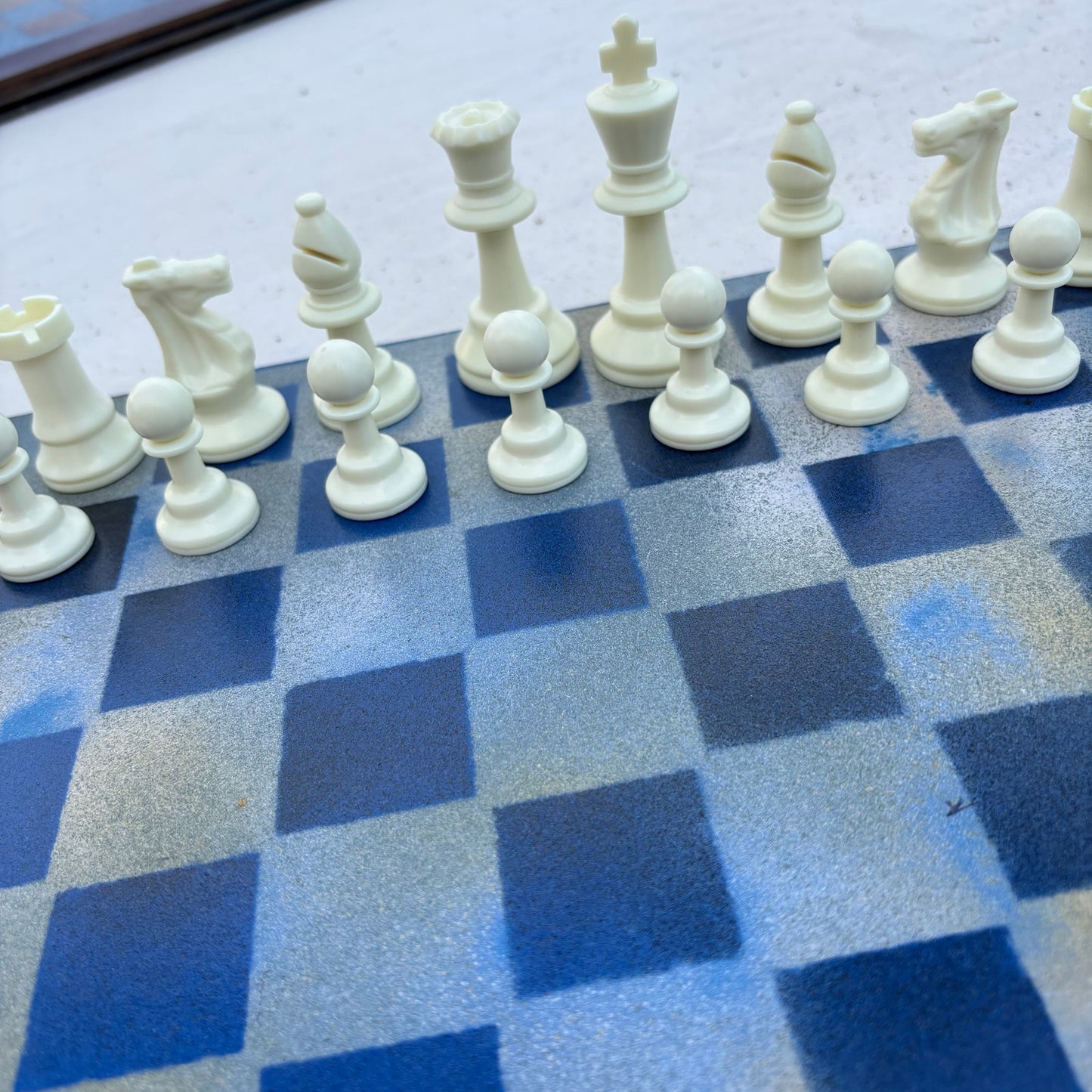 Smooth Blue - Painted Chess Set