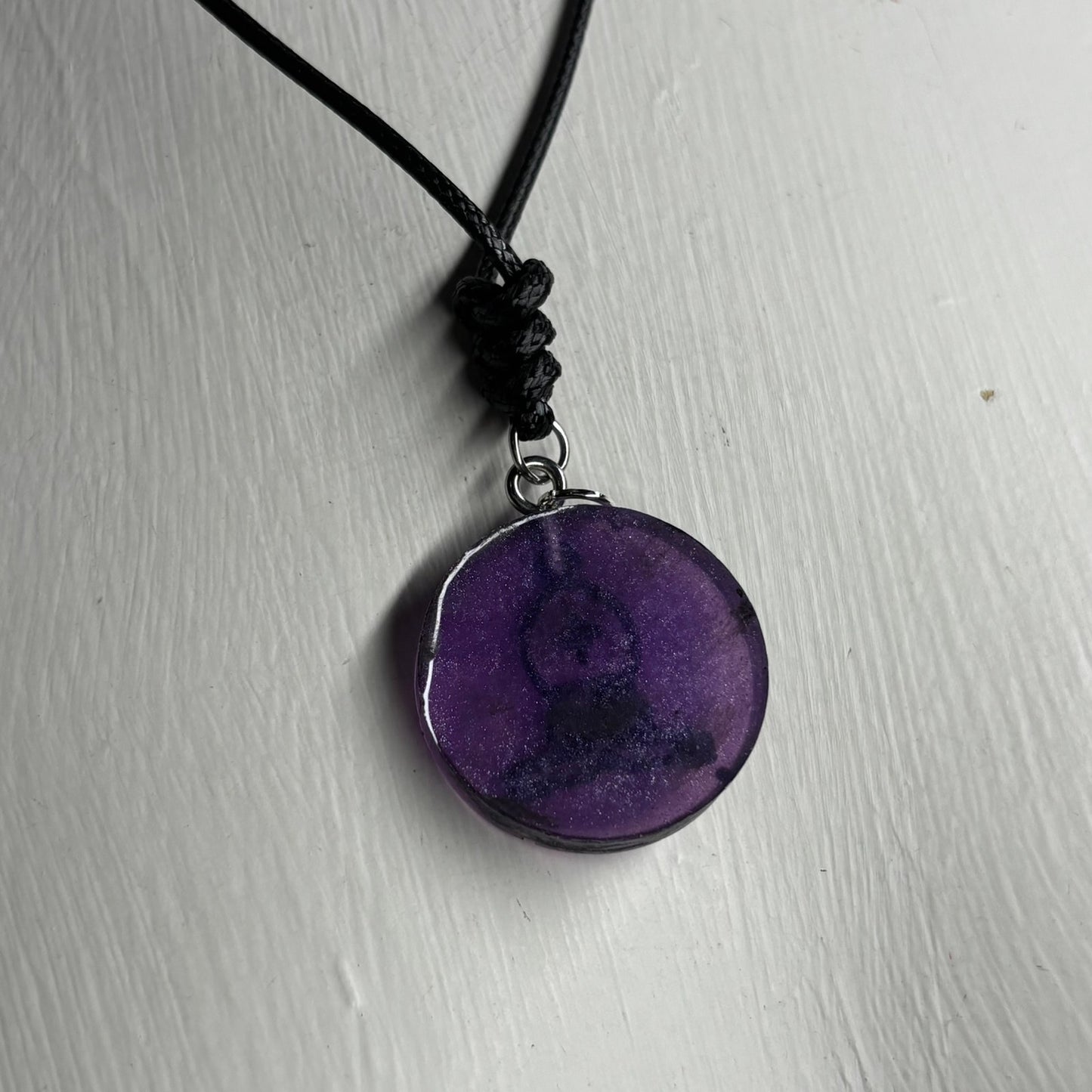 Purple Bishop - Handmade Resin Chess Necklace