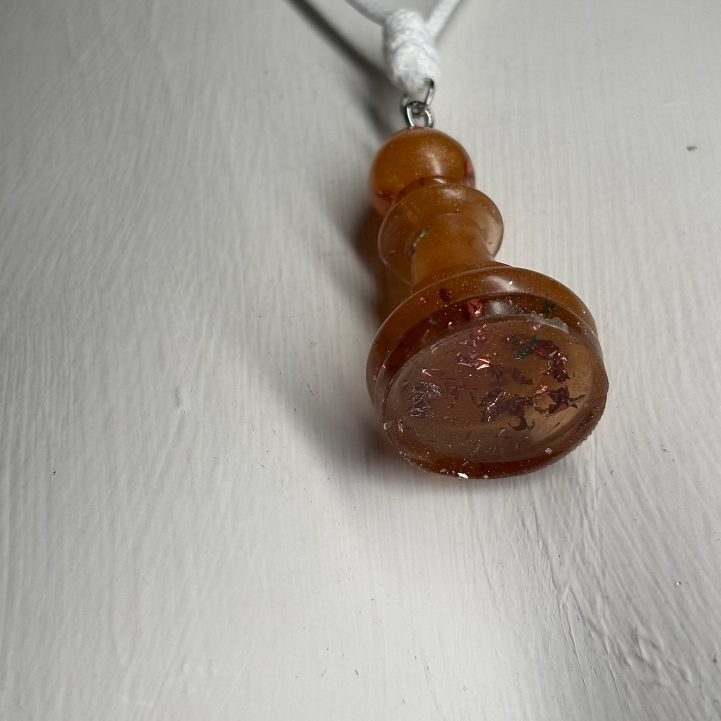 Brown Bishop - Handmade Resin Chess Necklace