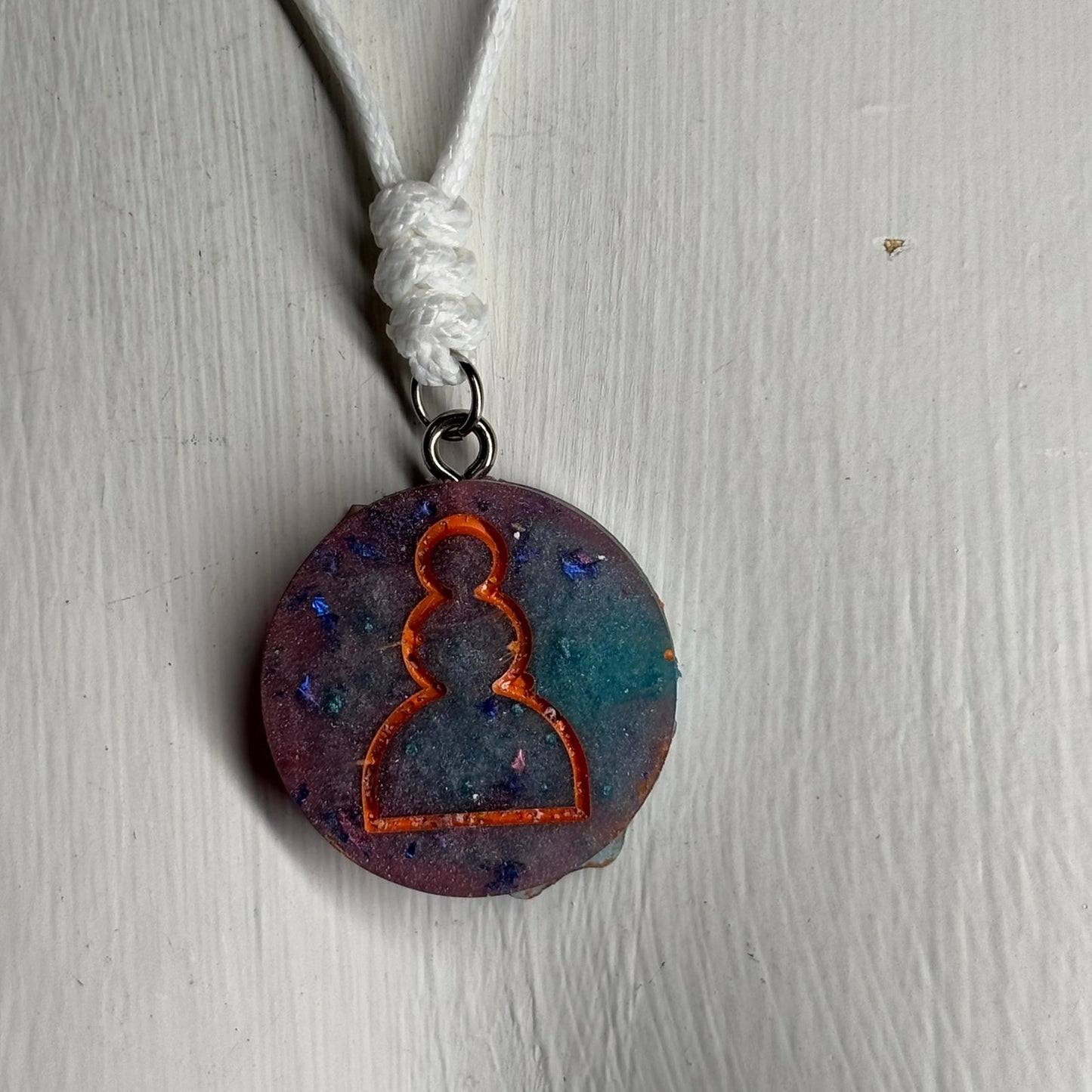 Miami Colored Pawn - Handmade Resin Chess Necklace