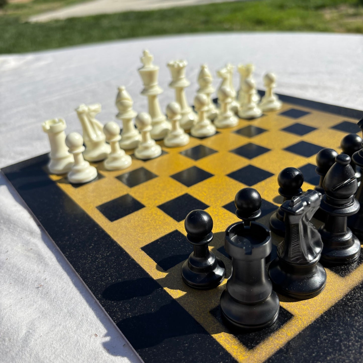 Yellow & Black - Painted Chess Set