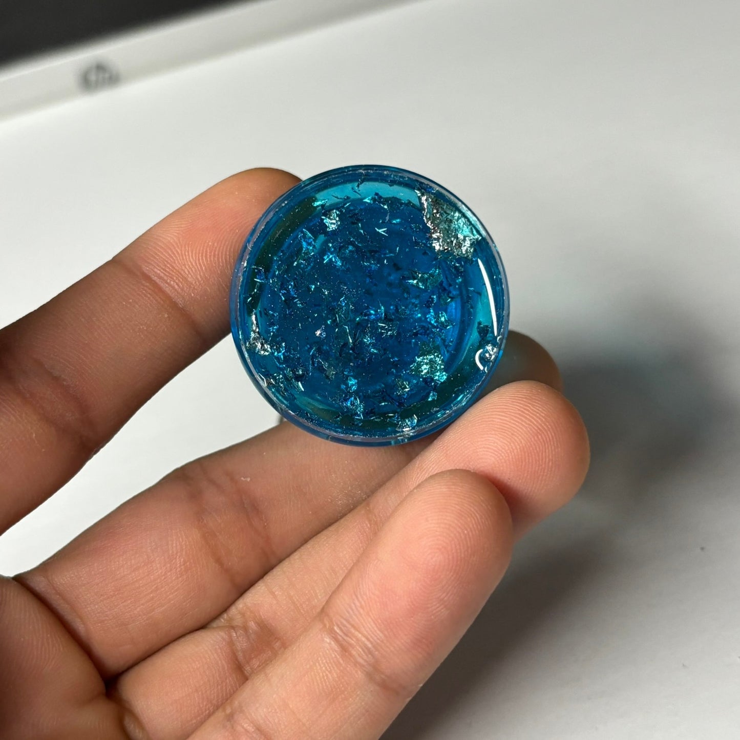 Ice Blue Knight - Handmade Resin Keychain - Large Edition