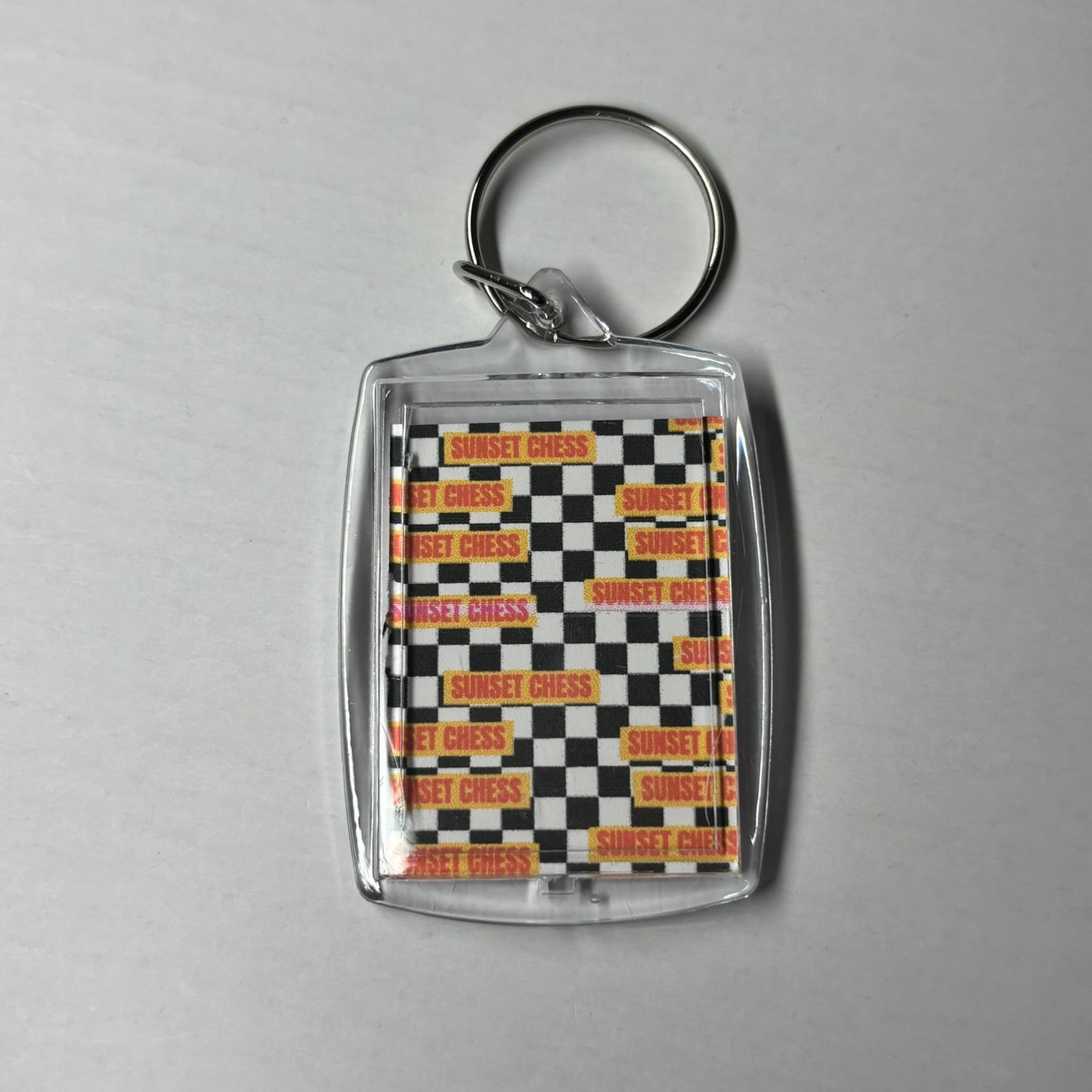 Stovetop Game - Sunset Chess Photo Keychain