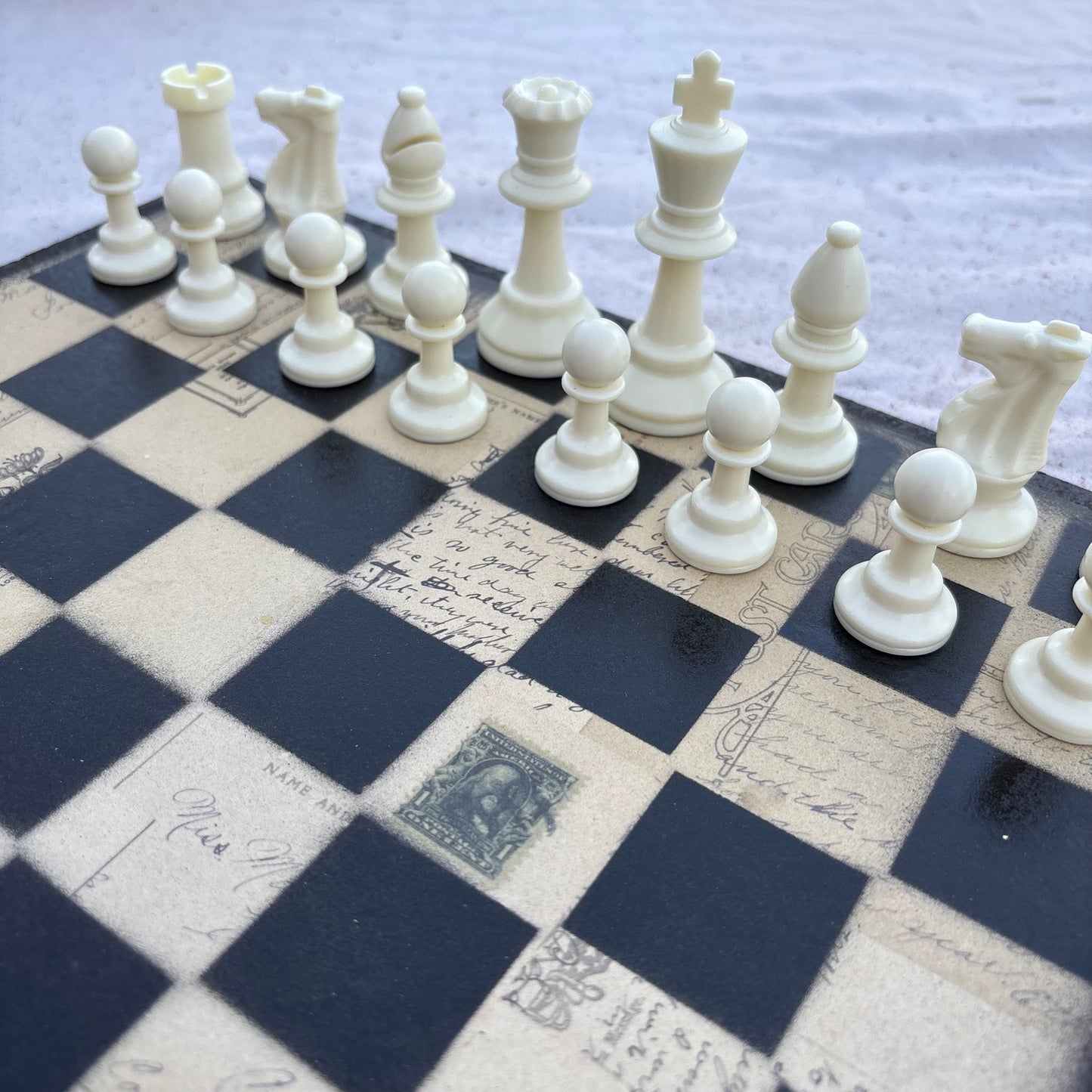 Old School Vintage - Scrapbook Chess Set