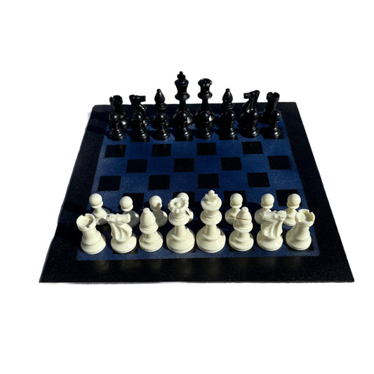 Dark Blue & Black - Painted Chess Set