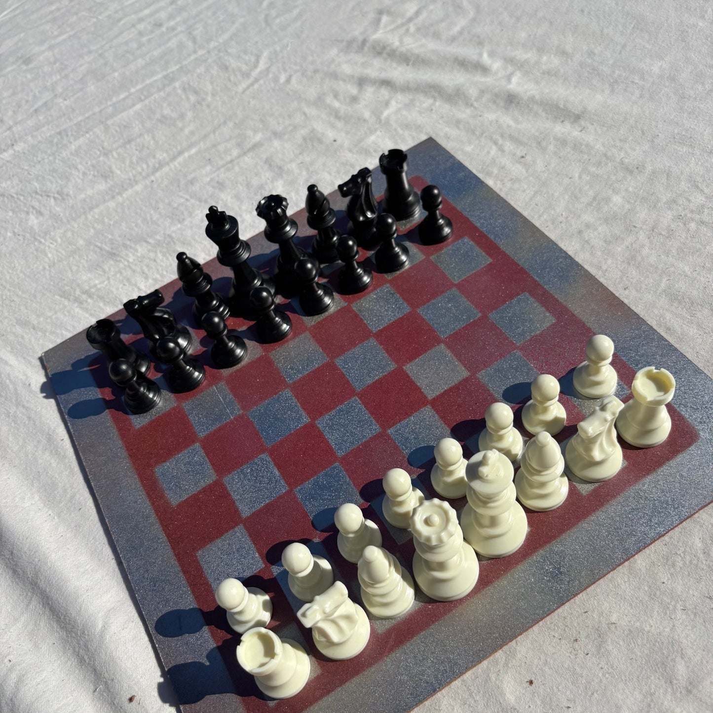 Silver Violet - Painted Chess Set
