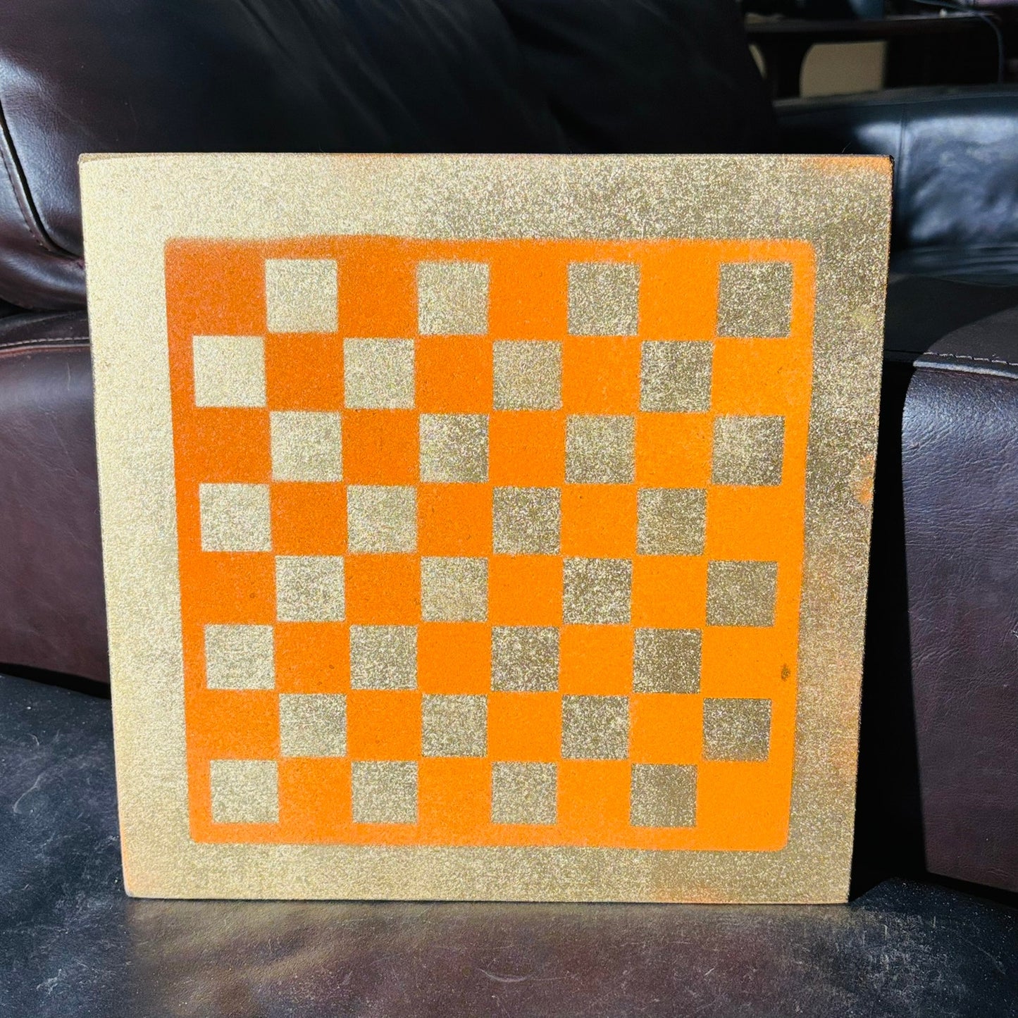 Goldish Orange - Painted Chess Board