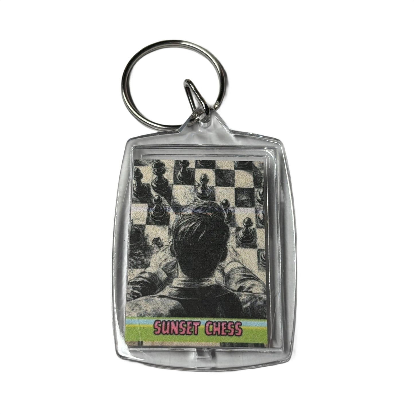 To Mind The Game - Sunset Chess Photo Keychain