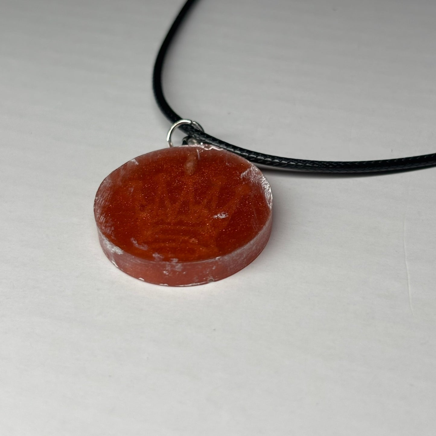 Orange/Red Queen - Handmade Resin Chess Necklace