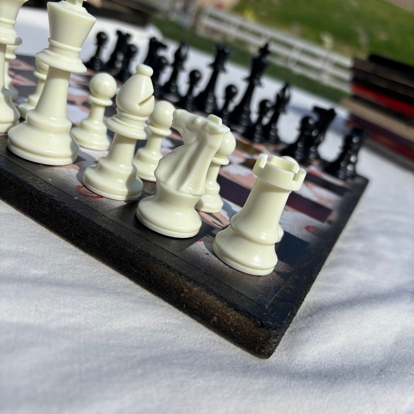Vintage Flowers - Scrapbook Chess Set