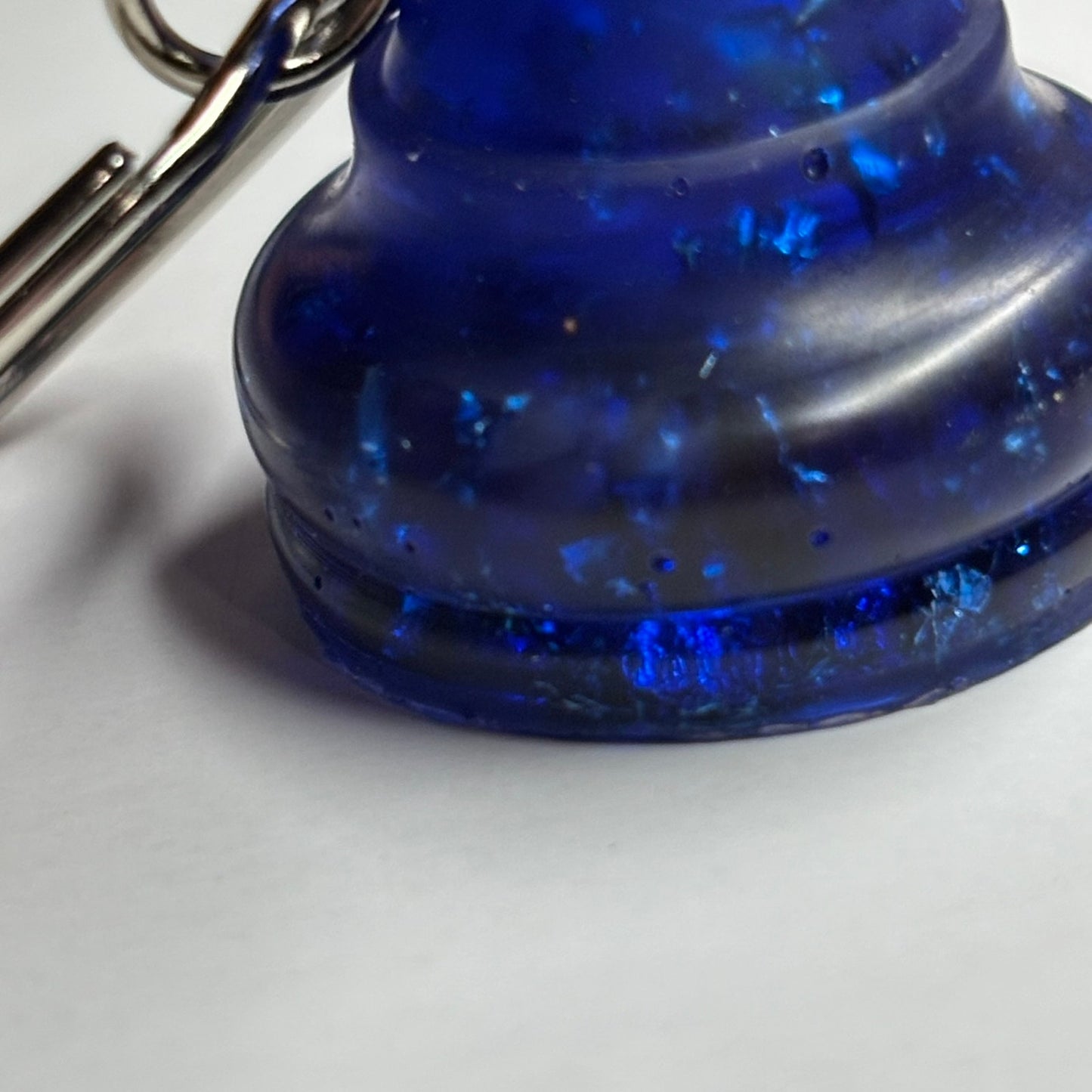 Sea Blue Crystal Bishop - Handmade Resin Keychain