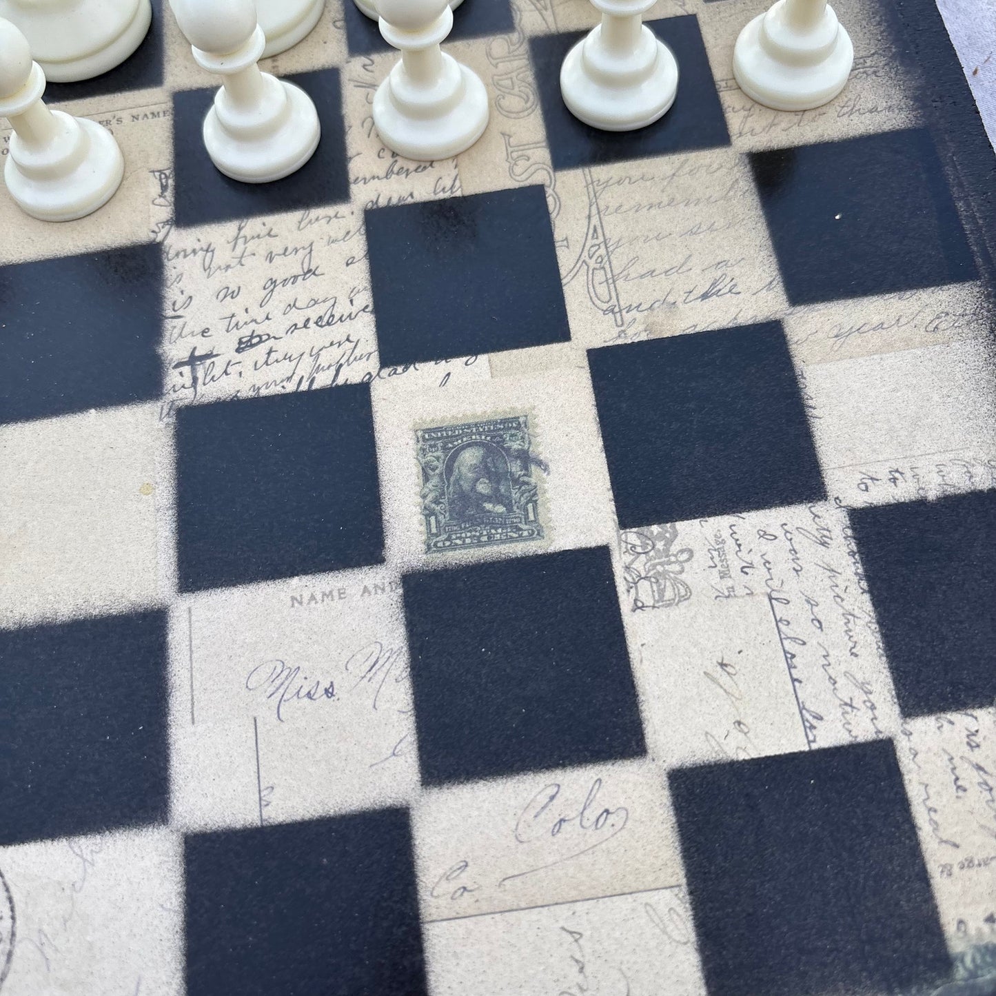 Old School Vintage - Scrapbook Chess Set