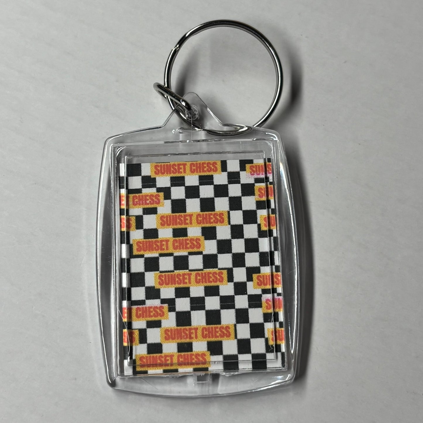 Chess In The Midst Of War - Sunset Chess Photo Keychain