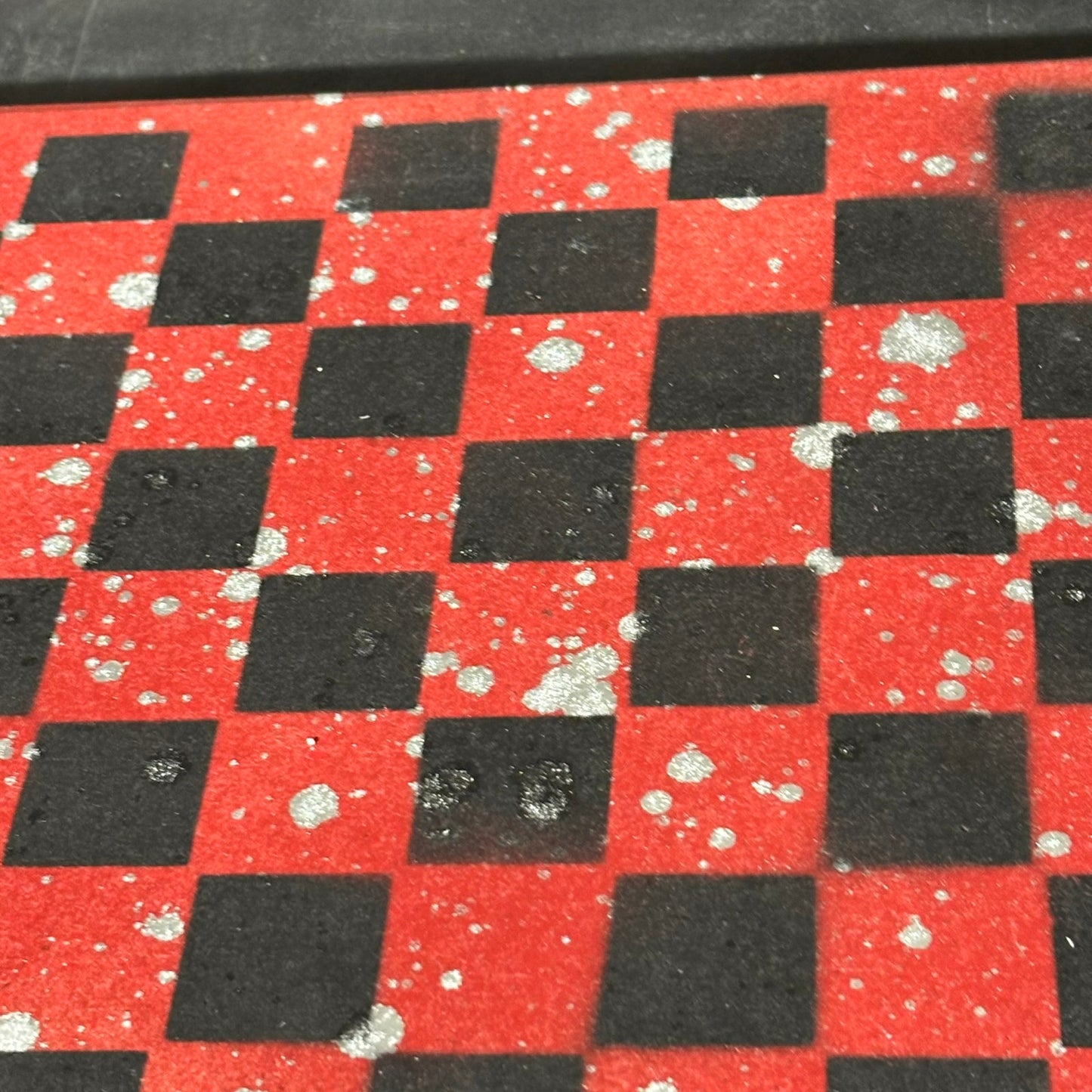 Red Chrome Black - Painted Chess Set