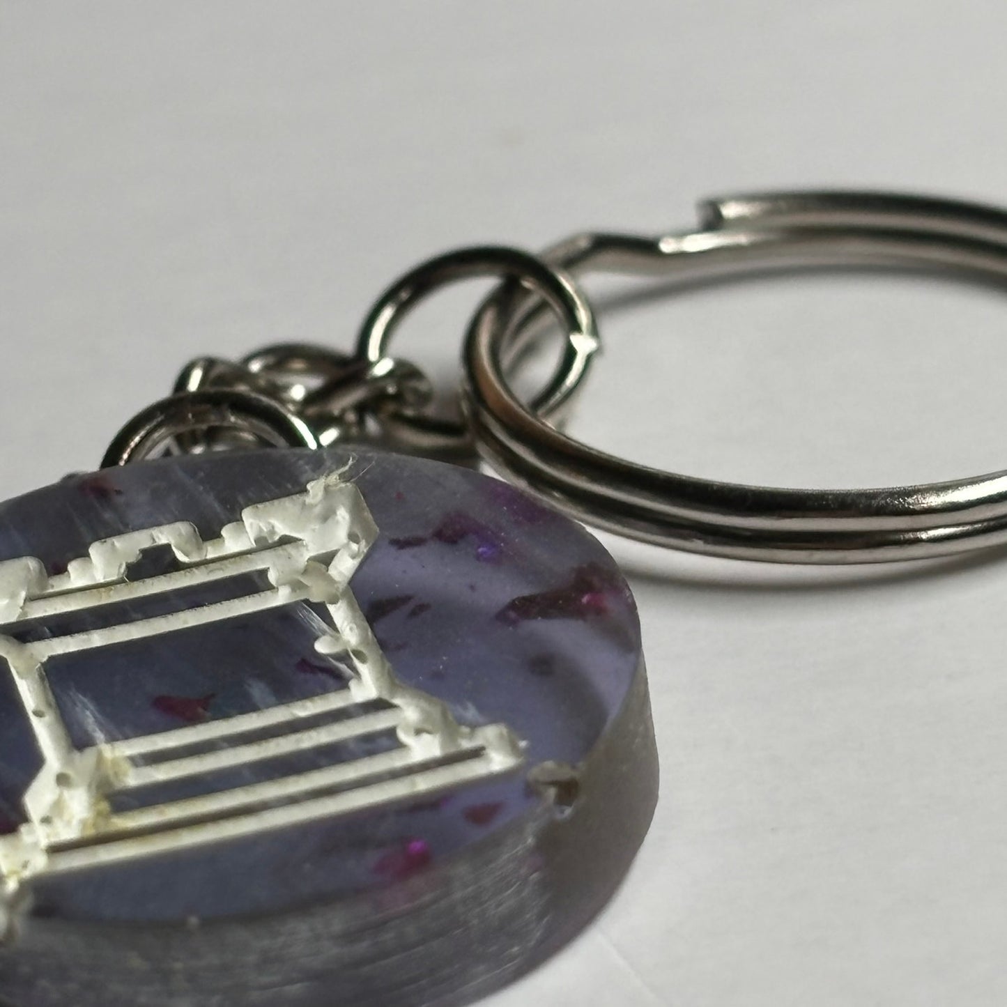 Faded Purple Rook - Handmade Resin Keychain - Flat Edition