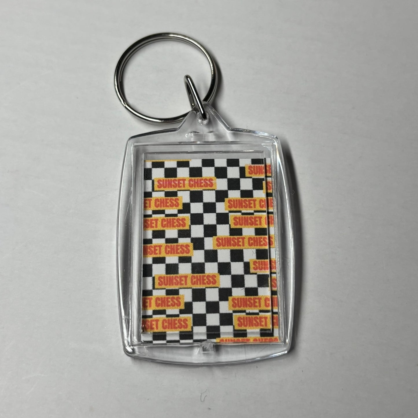 Falling In Love - Sunset Chess Photo Keychain