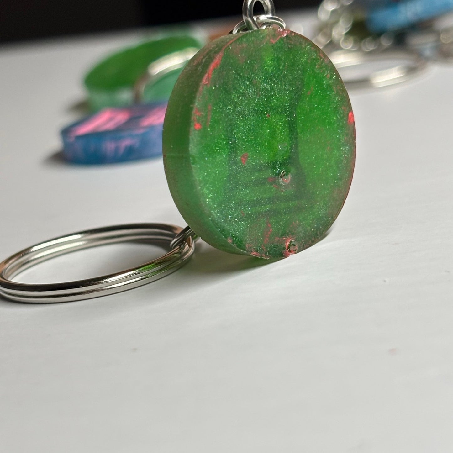 Green Red Rook - Handmade Resin Keychain