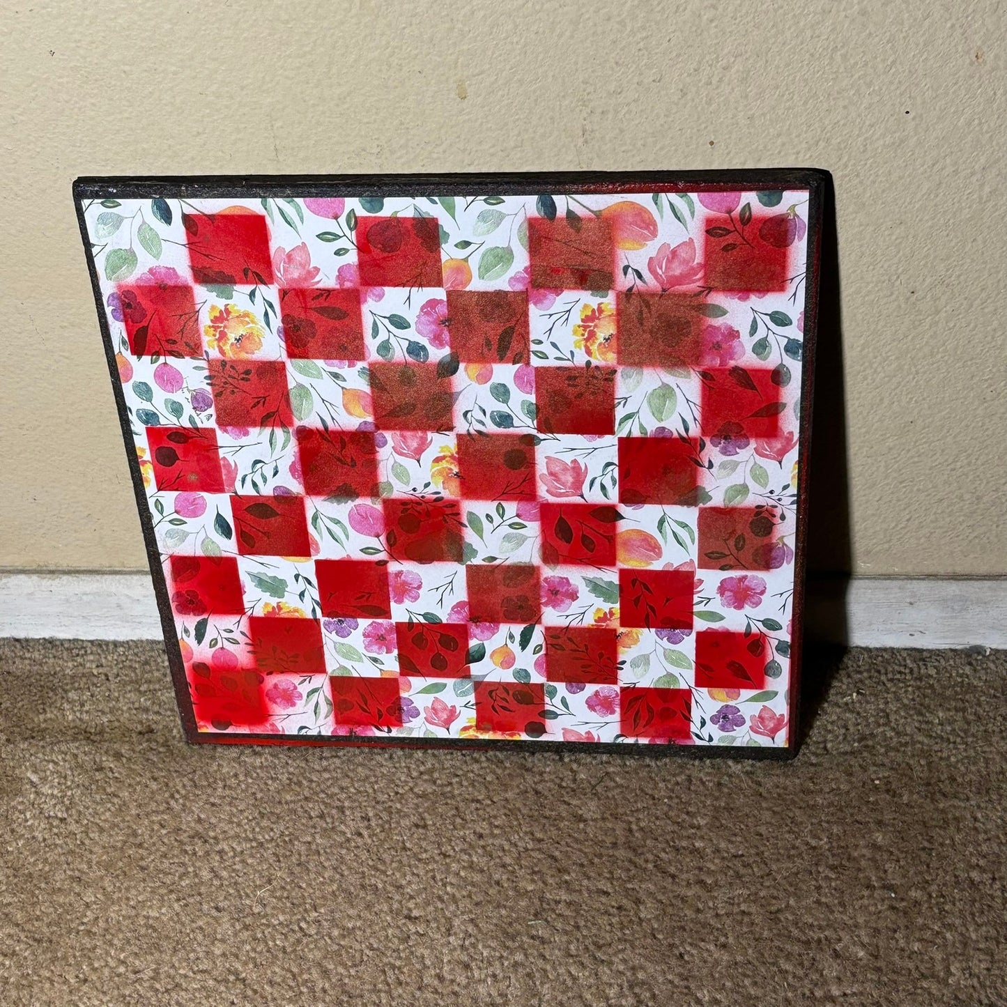 The Red Flower - Scrapbook Chess Board