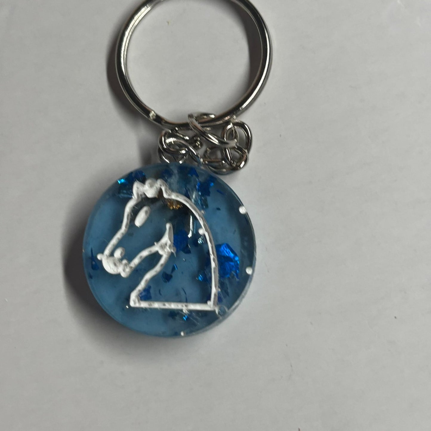 Translucent Blue Knight - Handmade Resin Keychain