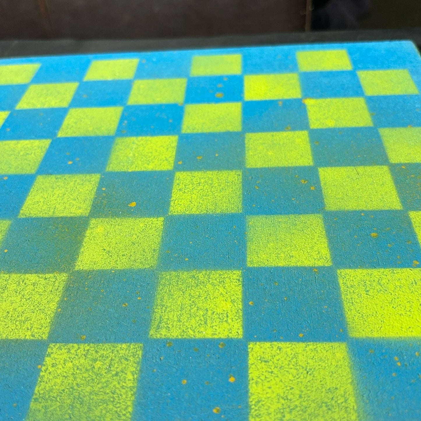 Neon Green Sky Blue - Painted Chess Set