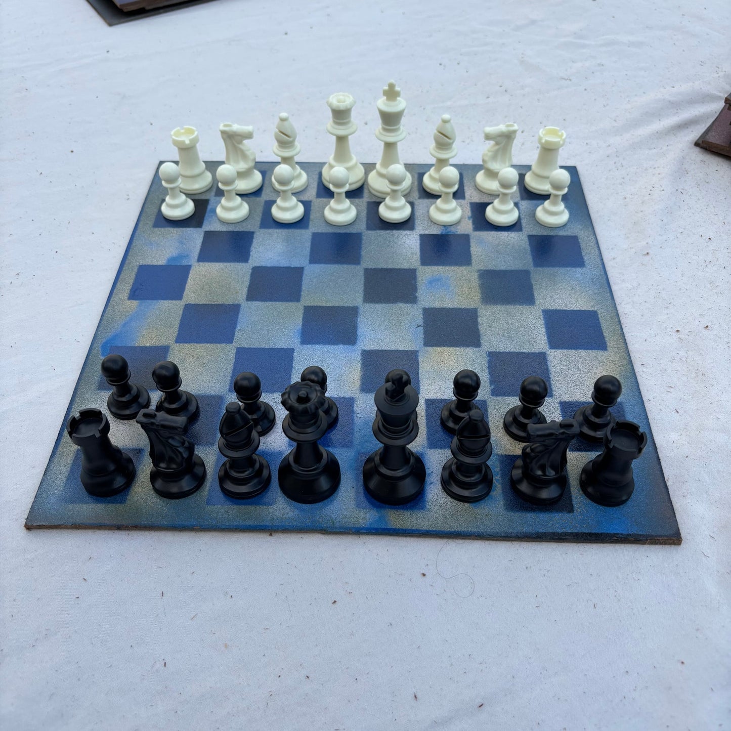 Smooth Blue - Painted Chess Set