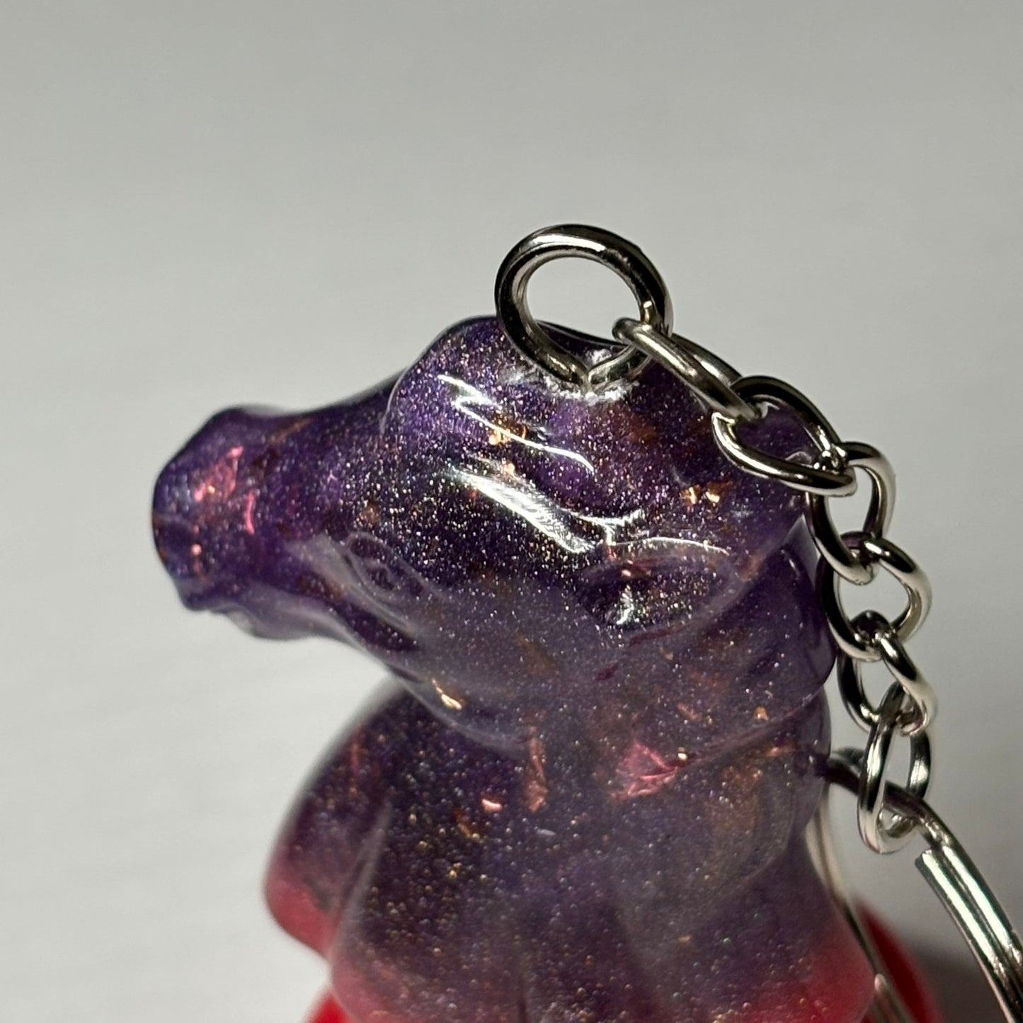 Red Bottoms Midnight Knight - Handmade Resin Keychain - Large Edition