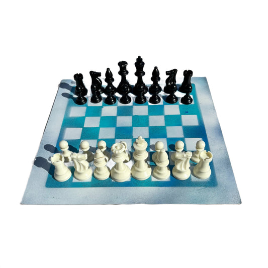 Cool Blue - Painted Chess Set