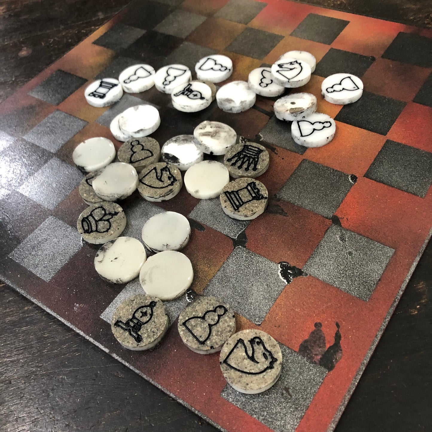 Burning Rust - Painted Chess Set