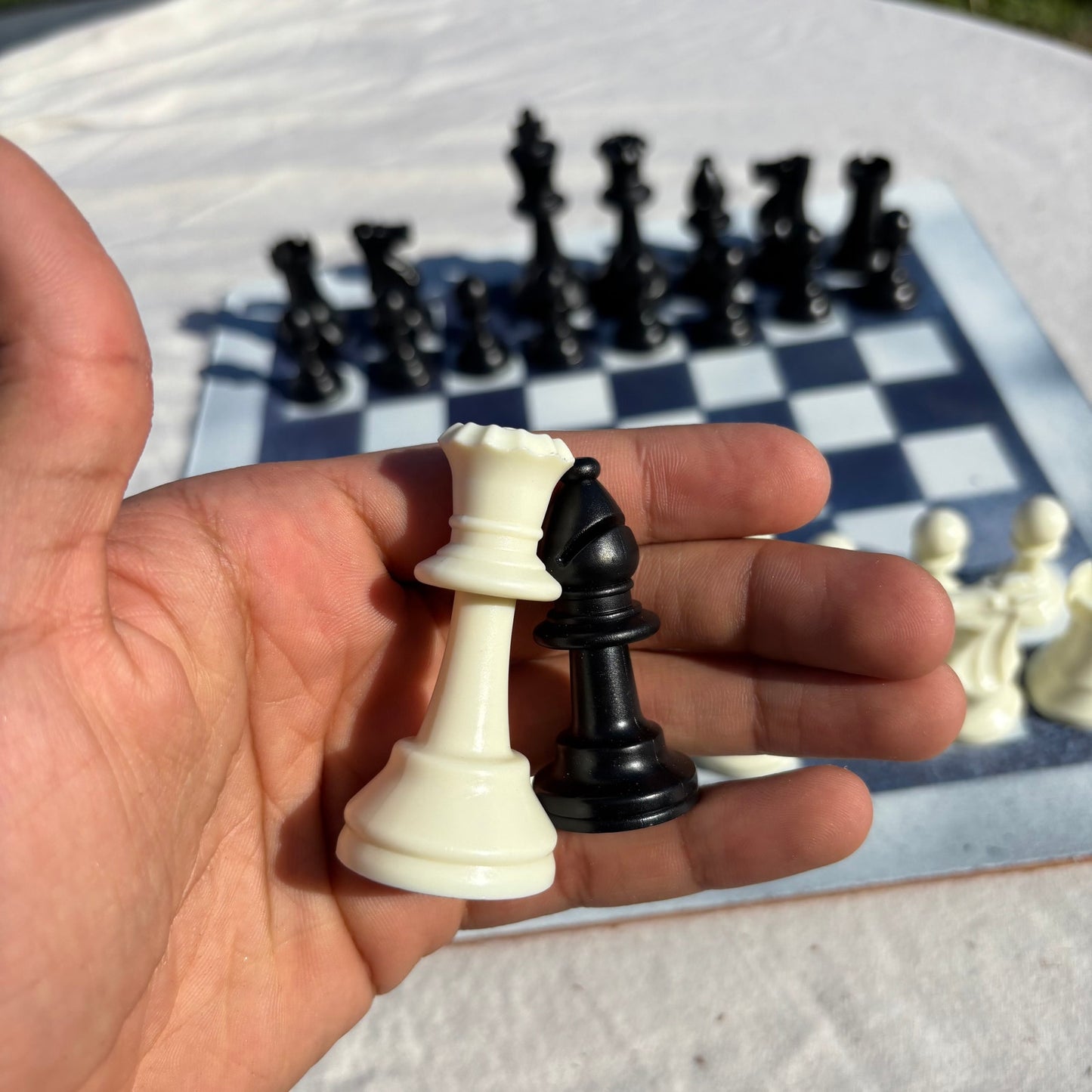 Simple Blue - Painted Chess Set