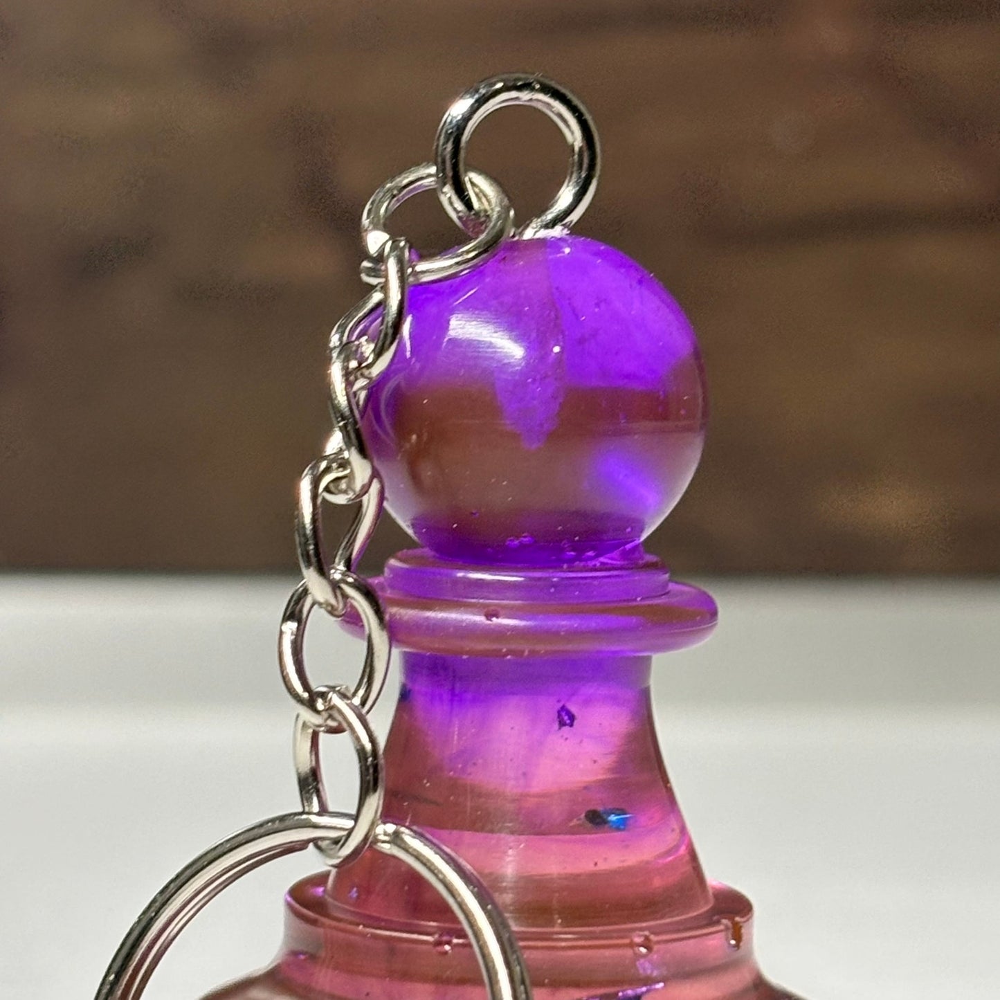 Mystic Purple Pawn - Handmade Resin Keychain - Large Edition