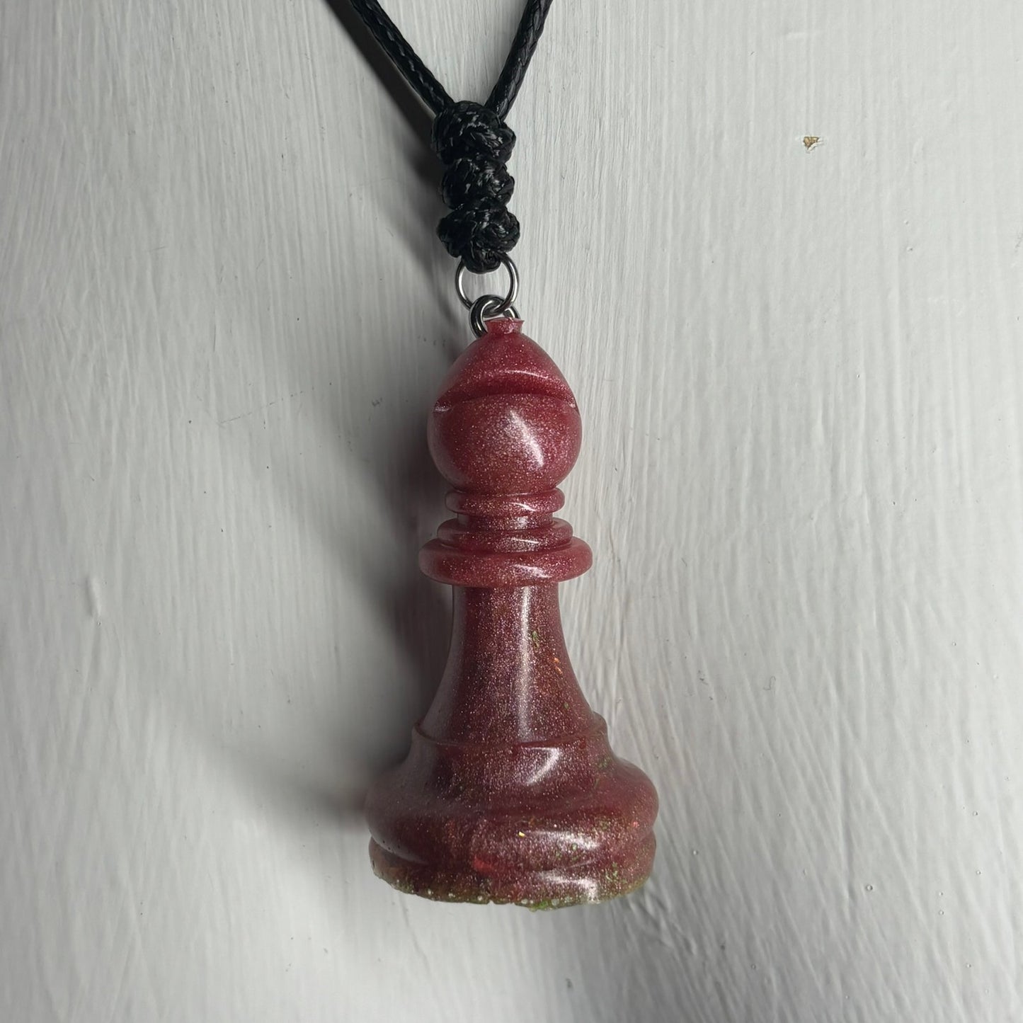 Violet Purple Bishop - Handmade Resin Chess Necklace