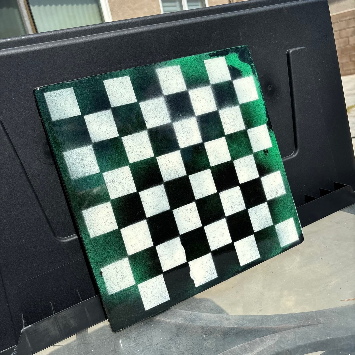 Mixed Black & Green - Resin Coated Chess Board