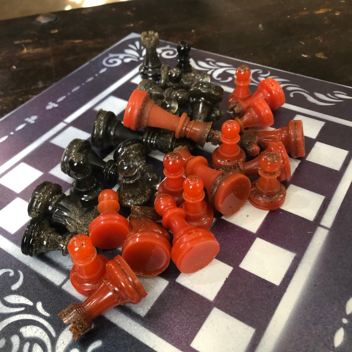 Opal Purple Space - Painted Chess Set
