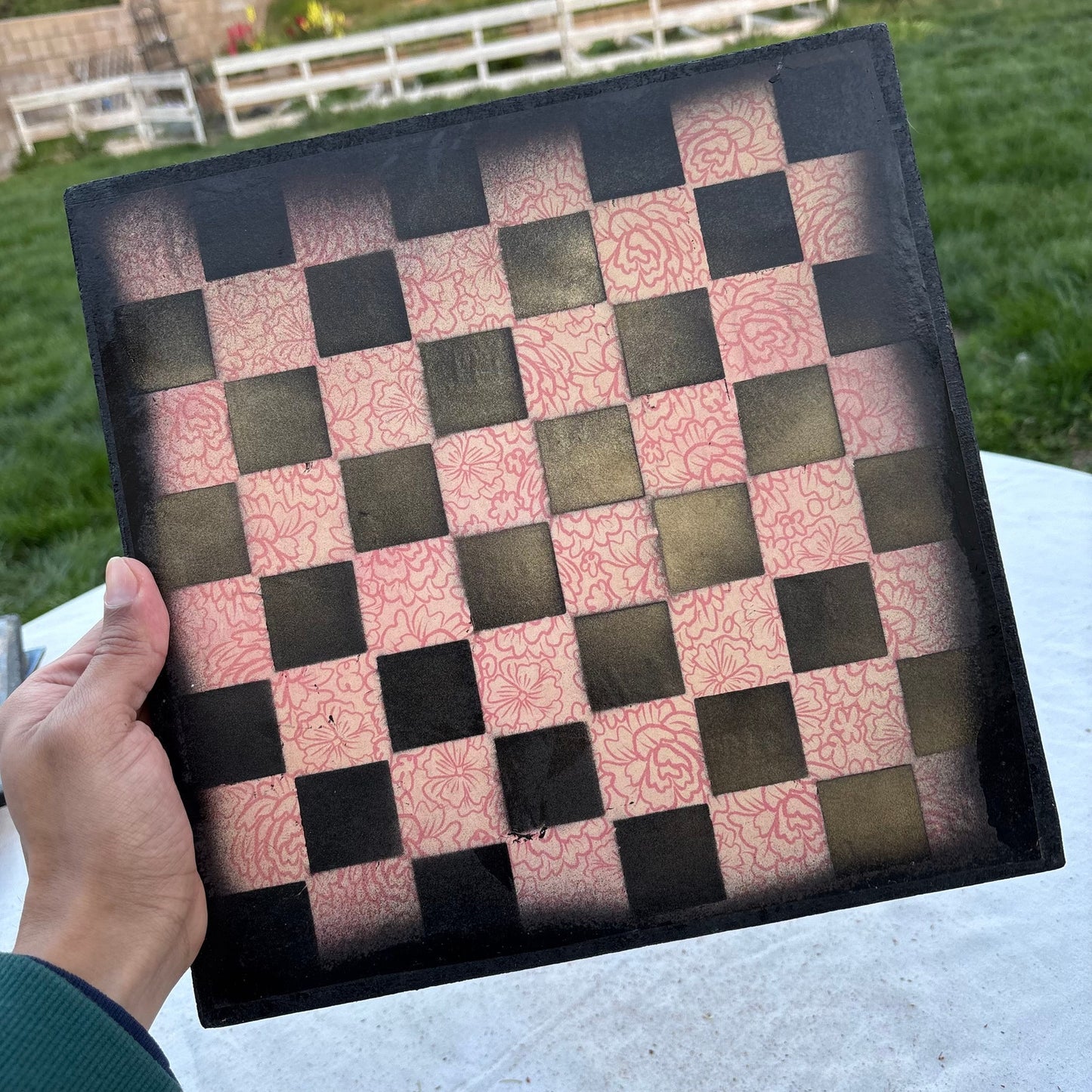 Peach Pattern - Scrapbook Chess Set