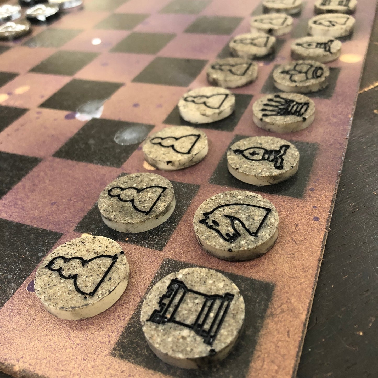Golden Purple - Painted Chess Set