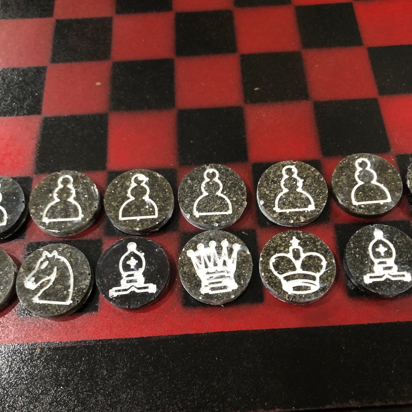 Black & Red - Painted Chess Set