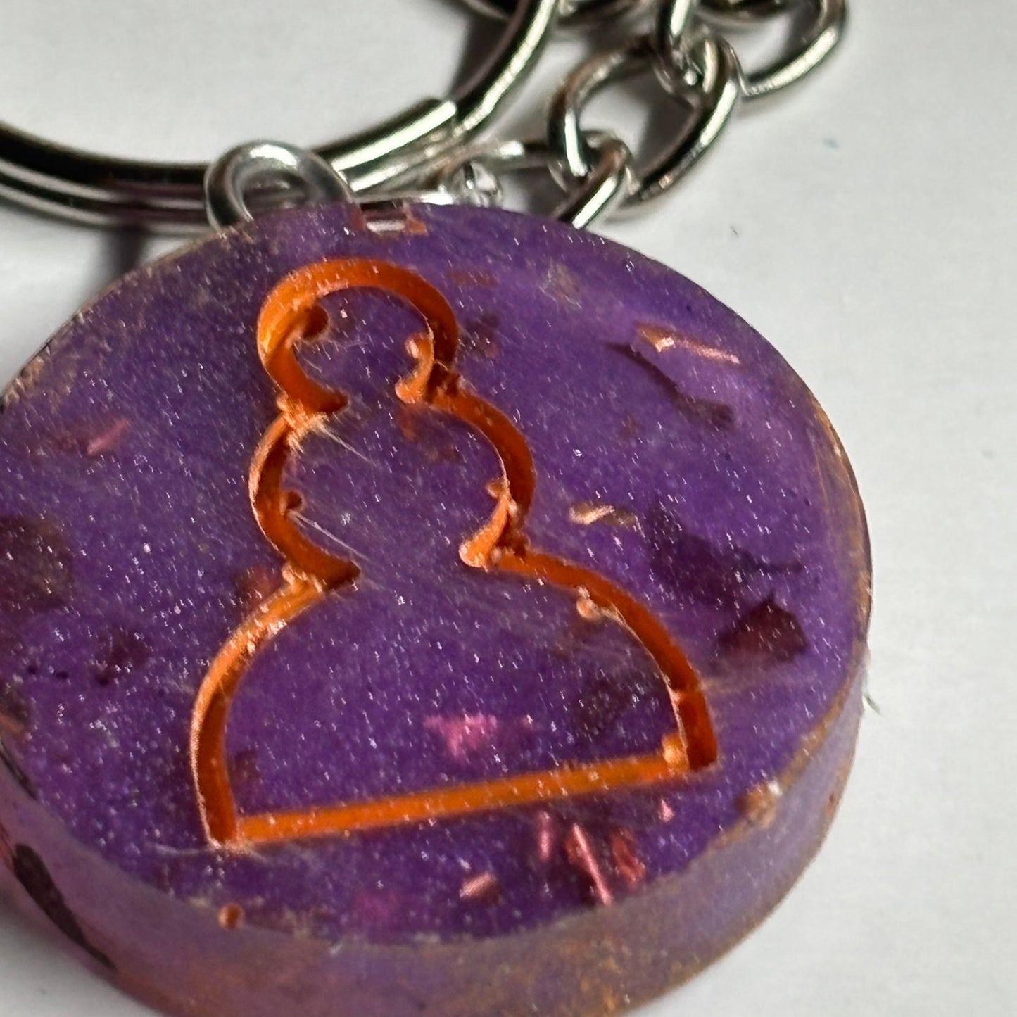Purple Royal Pawn - Handmade Resin Keychain - Flat Edition