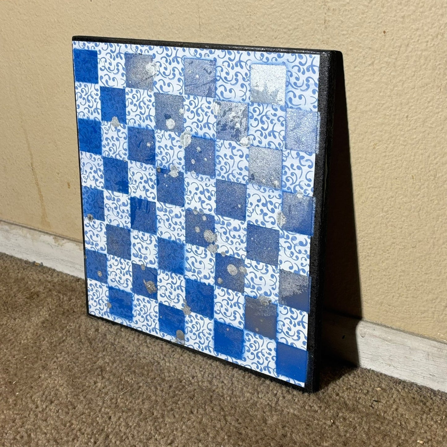 Blue Vintage Chrome - Scrapbook Chess Board
